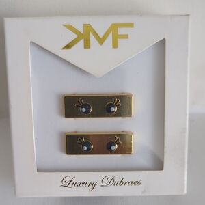 12k Gold-Plated Dubraes Eyes Design Shoe Cuff Links